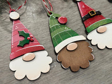 Load image into Gallery viewer, Gnome Head Christmas Ornament File SVG, Holiday, Fun, Santa, Rudolph, Reindeer, Gnomie Glowforge, LuckyHeartDesignsCo