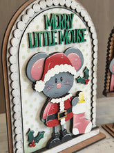 Load image into Gallery viewer, Mouse Christmas Tall Arch Sign Interchangeable File SVG, TINY, INSERT only Wreath, Tree, Christmas, Glowforge, Holiday, LuckyHeartDesignsCo