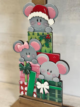 Load image into Gallery viewer, Mouse Christmas for the Birdhouse Interchangeable File SVG, Presents Santa, Mice, Seasonal, Holiday, Glowforge, Laser, LuckyHeartDesignsCo