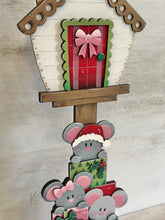 Load image into Gallery viewer, Mouse Christmas for the Birdhouse Interchangeable File SVG, Presents Santa, Mice, Seasonal, Holiday, Glowforge, Laser, LuckyHeartDesignsCo