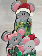 Load image into Gallery viewer, Mouse Christmas for the Birdhouse Interchangeable File SVG, Presents Santa, Mice, Seasonal, Holiday, Glowforge, Laser, LuckyHeartDesignsCo