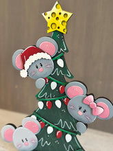 Load image into Gallery viewer, Mouse Christmas Tree Standing File SVG, Rudolph, Mrs. Claus, Mice, Santa, Present, Reindeer, Glowforge, LuckyHeartDesignsCo