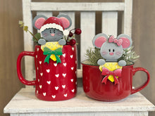 Load image into Gallery viewer, Mouse Christmas Mug Hugger File SVG, Glowforge Tiered Tray, Mice, Santa, Reindeer, Rudolph Tray Decor, Holiday, Topper, LuckyHeartDesignsCo