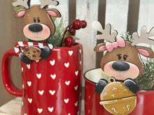 Load image into Gallery viewer, Reindeer Merry Christmas Mug Hugger File SVG, Glowforge Tiered Tray, Tray Decor, Holiday, Topper, LuckyHeartDesignsCo