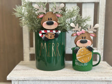 Load image into Gallery viewer, Reindeer Merry Christmas Mug Hugger File SVG, Glowforge Tiered Tray, Tray Decor, Holiday, Topper, LuckyHeartDesignsCo