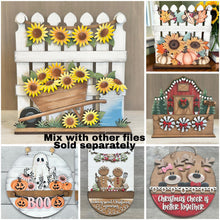 Load image into Gallery viewer, Reindeer Cheer Holiday Door Sign Interchangeable File, SVG, Christmas, Rudolph, Santa, Lights Seasonal Home Welcome, glowforge