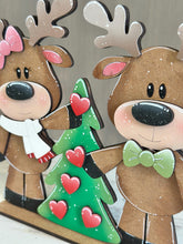 Load image into Gallery viewer, Reindeer Couple Christmas Standing Sign File SVG, Santa, Love, Tree, Candy Cane, Present Rudolph, Centerpiece glowforge LuckyHeartDesignsCo