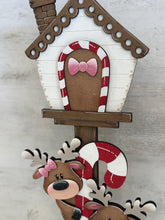 Load image into Gallery viewer, Reindeer Candy Cane Birdhouse Interchangeable File SVG, Presents, Santa, Rudolph Seasonal Holiday, Glowforge, Laser, LuckyHeartDesignsCo