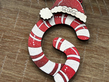 Load image into Gallery viewer, Candy Cane Alphabet Christmas Ornament File SVG, Letters, Stocking Tag, Craft, Kids, Santa, Glowforge, LuckyHeartDesignsCo