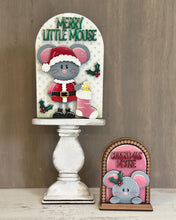 Load image into Gallery viewer, Mouse Christmas Tall Arch Sign Interchangeable File SVG, TINY, INSERT only Wreath, Tree, Christmas, Glowforge, Holiday, LuckyHeartDesignsCo