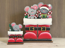 Load image into Gallery viewer, Mouse Christmas For The Flower Basket Interchangeable File SVG, TINY Mice, Santa, Candy Cane, Tiered Tray, Glowforge, LuckyHeartDesignsCo