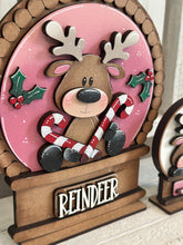 Load image into Gallery viewer, Reindeer Merry Christmas Snow Globe Interchangeable File SVG, TINY, Rudolph, Candy Cane, Glowforge, Santa, Tiered Tray LuckyHeartDesignsCo