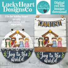 Load image into Gallery viewer, Nativity Christmas Holiday Door Sign Interchangeable File, SVG, Jesus, Christ, Kings, Seasonal Home Welcome, glowforge