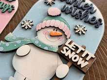 Load image into Gallery viewer, Let It Snow Snowman Tall Arch Sign Interchangeable File SVG, TINY, INSERT only Snowmen Winter Glowforge, Holiday, Tiered LuckyHeartDesignsCo