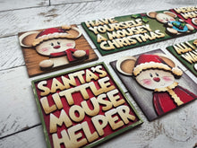 Load image into Gallery viewer, Mouse Christmas Interchangeable Leaning Sign File SVG, Stocking, Mice, Santa, Twas The Night Before, Glowforge, LuckyHeartDesignsCo
