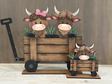 Load image into Gallery viewer, Happy Highland Cow For The Flower Basket Interchangeable File SVG, Farm, Tiny, Tiered Tray, Glowforge, LuckyHeartDesignsCo
