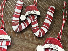 Load image into Gallery viewer, Candy Cane Alphabet Christmas Ornament File SVG, Letters, Stocking Tag, Craft, Kids, Santa, Glowforge, LuckyHeartDesignsCo