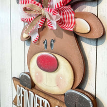 Load image into Gallery viewer, Reindeer Stables Door Hanger File SVG, Glowforge, Rudolph Christmas, LuckyHeartDesignsCo
