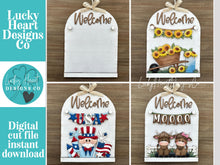 Load image into Gallery viewer, Arch Sign Holiday Door Sign Interchangeable File, SVG Christmas, Easter, Halloween, Fall, Winter, Seasonal, Home, Welcome, glowforge