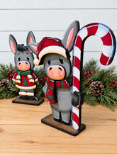 Load image into Gallery viewer, Donkey Christmas Standing Set File SVG, Elf, Santa, Sweater, Cow, Holiday, Tree, Ornament, Farm, Tiered Tray Glowforge, LuckyHeartDesignsCo