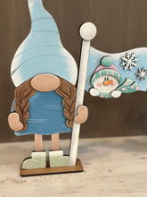 Load image into Gallery viewer, Winter Flag Interchangeable File SVG, January, Snowman, Snowmen, Snowflake Highland, Seasonal, Holiday, Glowforge, LuckyHeartDesignsCo