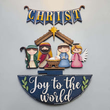 Load image into Gallery viewer, Nativity Christmas Holiday Door Sign Interchangeable File, SVG, Jesus, Christ, Kings, Seasonal Home Welcome, glowforge