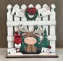 Load image into Gallery viewer, Moose Holiday Door Sign Interchangeable File, SVG, Christmas, Snow, Letters for Santa, Mail, Santa, Holly Seasonal Home Welcome, glowforge