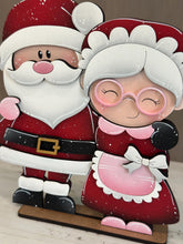 Load image into Gallery viewer, Santa Mrs. Claus Hug Christmas Standing File SVG, Cookies, Couple, Bakery, Tiered Tray, Centerpiece glowforge LuckyHeartDesignsCo