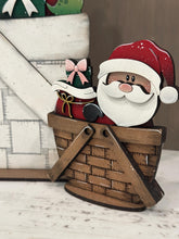 Load image into Gallery viewer, Santa Workshop Flower Basket Interchangeable File SVG, TINY Toys, Teddy Football Santa, Christmas Tiered Tray Glowforge, LuckyHeartDesignsCo