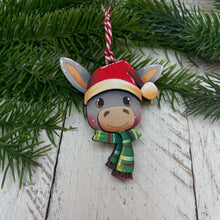 Load image into Gallery viewer, Donkey Christmas Ornament File SVG, Glowforge, Cow, Cowbell, Farm, Horse, LuckyHeartDesignsCo