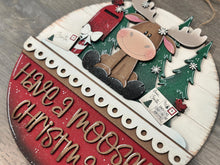 Load image into Gallery viewer, Moose Holiday Door Sign Interchangeable File, SVG, Christmas, Snow, Letters for Santa, Mail, Santa, Holly Seasonal Home Welcome, glowforge