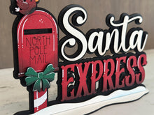 Load image into Gallery viewer, Santa Mail Shelf Sitter Christmas Standing Sign File SVG, Elf, Mailbox, Letters, Mantle decor, Centerpiece, glowforge, LuckyHeartDesignsCo
