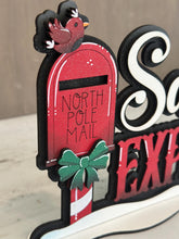 Load image into Gallery viewer, Santa Mail Shelf Sitter Christmas Standing Sign File SVG, Elf, Mailbox, Letters, Mantle decor, Centerpiece, glowforge, LuckyHeartDesignsCo