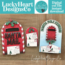 Load image into Gallery viewer, Santa Mail Tall Arch Sign Interchangeable File SVG, TINY, INSERT only, Holly, Mailbox, Glowforge, Holiday, Tiered Tray LuckyHeartDesignsCo