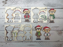 Load image into Gallery viewer, Bear Christmas Pop Out Ornament Craft Kit File SVG, Santa, Rudolph, Christmas, Kids Craft, Glowforge, LuckyHeartDesignsCo
