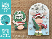 Load image into Gallery viewer, Moose Christmas Tall Arch Sign Interchangeable File SVG, TINY, INSERT only, Tree, Santa, Christmas, Glowforge, Holiday, LuckyHeartDesignsCo