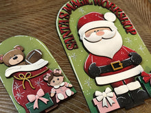 Load image into Gallery viewer, Santa Toys Tall Arch Sign Interchangeable File SVG, TINY, INSERT only, Teddy, Baby Doll Glowforge, Holiday, Tiered Tray LuckyHeartDesignsCo