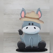 Load and play video in Gallery viewer, Donkey Animal Hats Interchangeable MINI File SVG, Seasonal Leaning sign, Christmas, Holiday, Pet, Tiered Tray Glowforge, LuckyHeartDesignsCo
