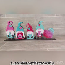 Load and play video in Gallery viewer, Standing Gnome Valentine's St. Patrick's Day File SVG, LOVE LUCK, Tiered Tray Holiday Decor, Glowforge, LuckyHeartDesignsCo