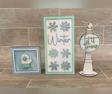 Load and play video in Gallery viewer, Winter Fall Reversible File SVG, Tiered Tray, Leaf, Snowflake, Snow, Autumn, Glowforge, LuckyHeartDesignsCo