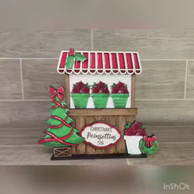 Load and play video in Gallery viewer, Poinsettia Christmas Interchangeable Market Stand File SVG, Glowforge, laser, LuckyHeartDesignsCo