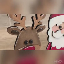 Load and play video in Gallery viewer, MINI Standing Christmas Squad Interchangeable Leaning Sign File SVG, Countdown, Glowforge Santa, Rudolph,Elf, Holiday, LuckyHeartDesignsCo