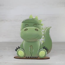 Load and play video in Gallery viewer, Dinosaur Animal Hats Interchangeable MINI File SVG, Seasonal Leaaning sign, Holiday, Dragon, Roar Tiered Tray Glowforge, LuckyHeartDesignsCo