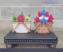 Load and play video in Gallery viewer, TINY Flower Basket Interchangeable File SVG, Seasonal, Holiday, Floral, Summer, Fall Tiered Tray, Glowforge, LuckyHeartDesignsCo