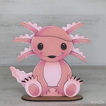 Load and play video in Gallery viewer, Axolotl Animal Hats Interchangeable MINI File SVG, Seasonal Leaning sign, Christmas,Holiday, Pet, Tiered Tray Glowforge, LuckyHeartDesignsCo