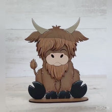 Load and play video in Gallery viewer, New Highland Cow Animal Hats Interchangeable MINI File SVG, Seasonal Leaning sign, Holiday, Farm Tiered Tray Glowforge, LuckyHeartDesignsCo