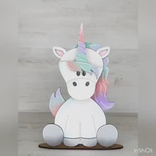 Load and play video in Gallery viewer, Unicorn Animal Hats Interchangeable MINI File SVG, Seasonal Leaning sign, Holiday, Tiered Tray Glowforge, LuckyHeartDesignsCo