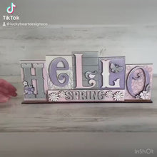 Load and play video in Gallery viewer, Mom Dad Reversible Blocks File SVG, Tiered Tray, Letters, Mother's Day. Father's Day, Scrabble, Family, Glowforge, LuckyHeartDesignsCo