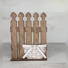 Load and play video in Gallery viewer, TINY Fence For The Flower Basket Interchangeable File SVG, Seasonal, Holiday, Flower, Floral, Tiered Tray, Glowforge, LuckyHeartDesignsCo