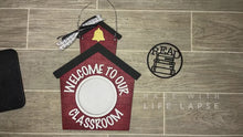 Load and play video in Gallery viewer, School House Interchangeable Sign File SVG, Glowforge, LuckyHeartDesignsCO